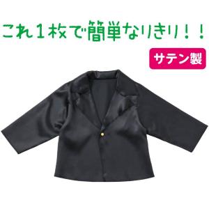 ソフトサテン テーラードジャケット C 黒の詳細画像1