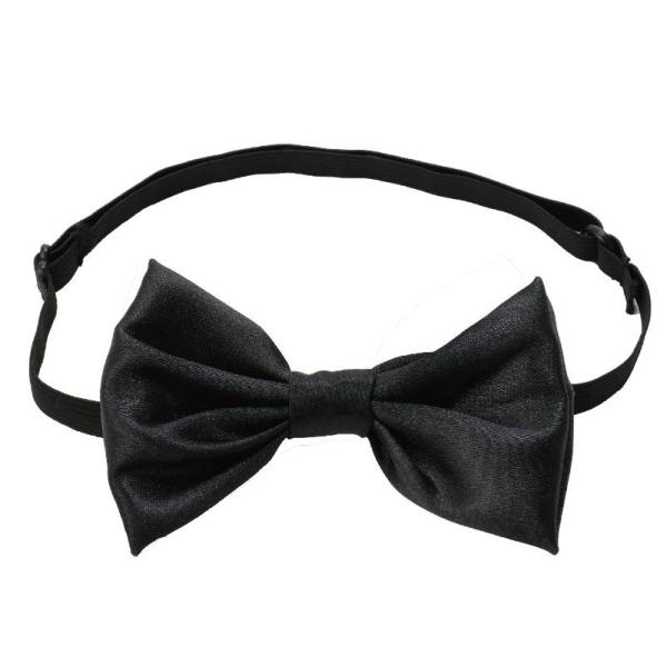 ソフトサテン 蝶ネクタイ 黒