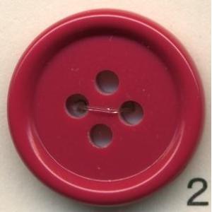 トップカラーポリボタン（ツヤ）　４つ穴　ローズレッド