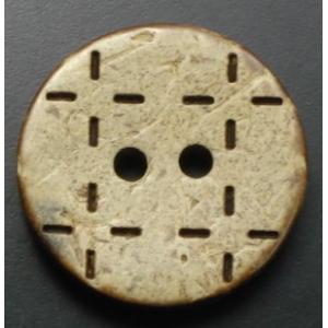 ココナッツボタン　二つ穴　チェック柄