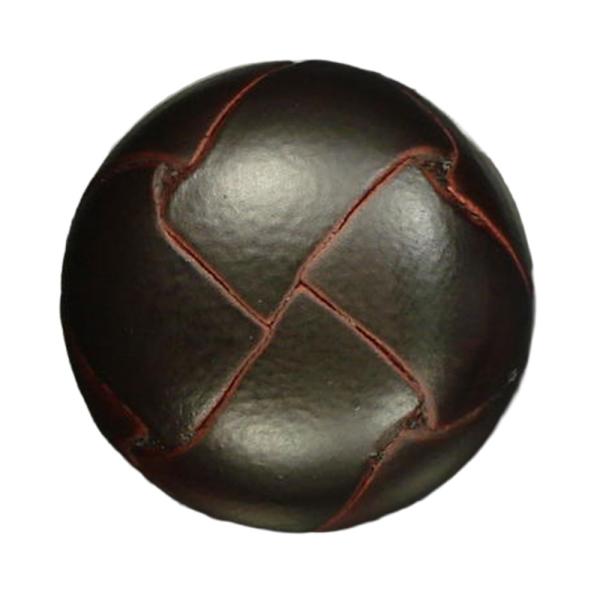 本革ボタン 半丸型裏足 ダークブラウン