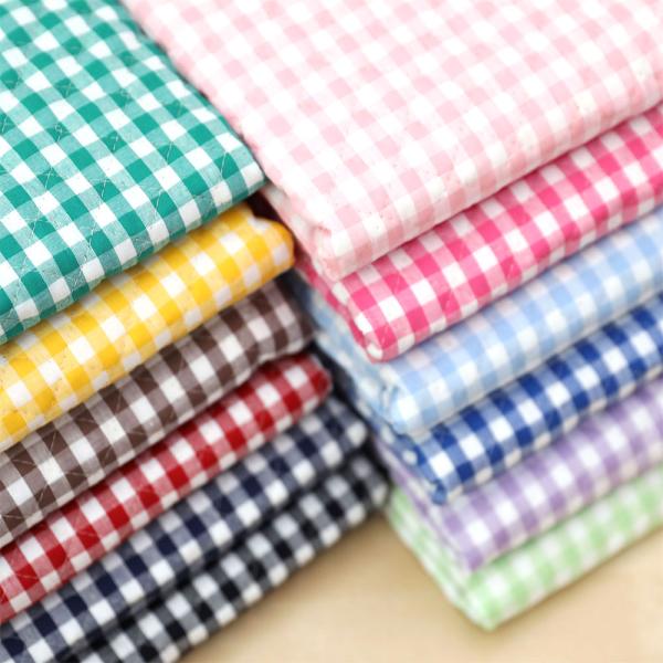 ギンガムチェックキルト生地（中）108cm幅/10cm単位【12色展開】日本製 手摘みコットン キル...