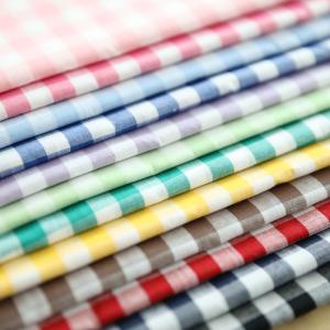 ギンガムチェック生地（大） 110cm幅/10cm単位 【12色展開】日本製 手摘みコットンブロード生地 先染め 布