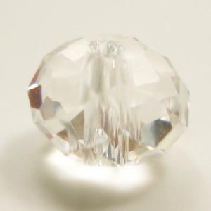 【グラスビーズ】　ビーズ　　タイヤ型　ミラーカット　4mm　クリスタル　【約80個入】