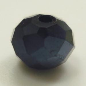 【グラスビーズ】　ビーズ　　タイヤ型　ミラーカット　4mm　ジェットヘマタイト　【約80個入】