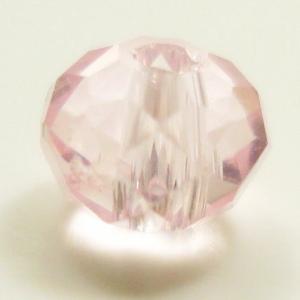 【グラスビーズ】　ビーズ　　タイヤ型　ミラーカット　4mm　ライトローズ　【約80個入】