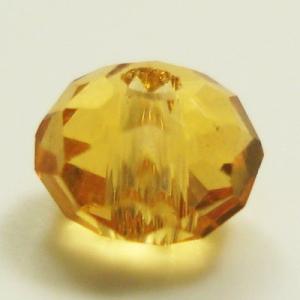 【グラスビーズ】　ビーズ　　タイヤ型　ミラーカット　4mm　ライトコロラドトパーズ　【約80個入】