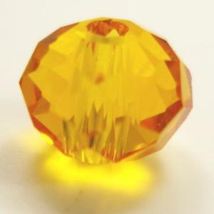 【グラスビーズ】　ビーズ　　タイヤ型　ミラーカット　4mm　トパーズ　【約80個入】