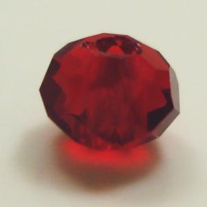 【グラスビーズ】　ビーズ　　タイヤ型　ミラーカット　4mm　シャム　【約80個入】