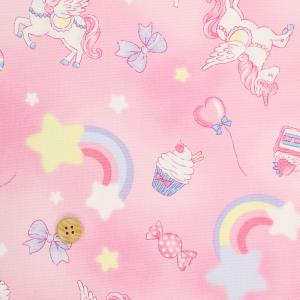 国産オックス 『レインボーユニコーン ピンク』 110cm幅/10cm単位 生地/布