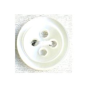 貝調ポリボタン　四つ穴　（白）