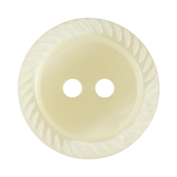 貝調シャツボタン 縄目 2つ穴 13mm 生成 【6個入り】