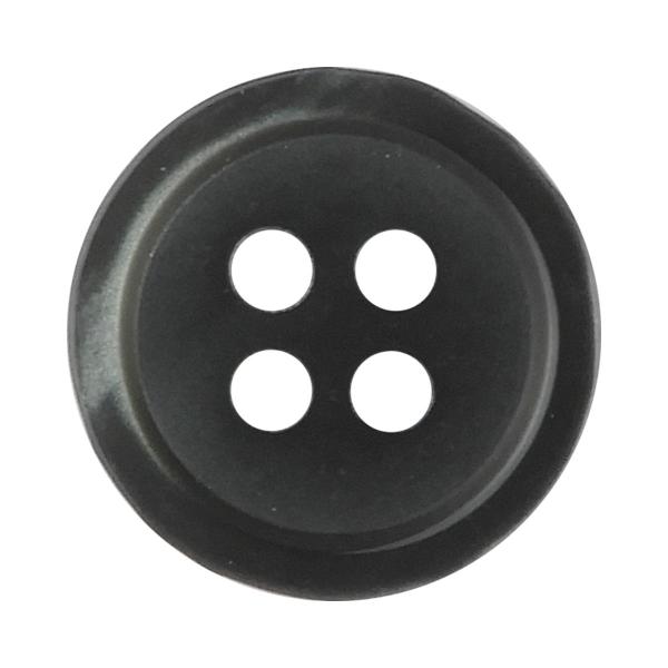 貝調シャツボタン 4つ穴 13mm 黒 【6個入り】