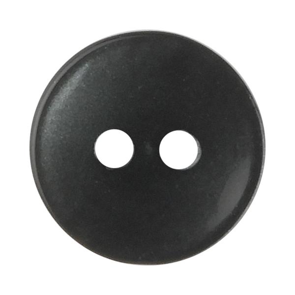 貝調シャツボタン 皿型 2つ穴 11.5mm 黒 【7個入り】