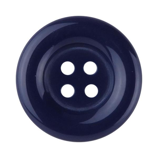 カラーボタン ラウンド 4つ穴 15mm 紺 【5個入り】