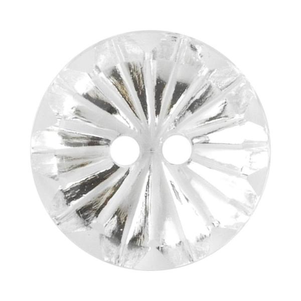 透明アクリルボタン カット入り 2つ穴 15mm 【4個入り】