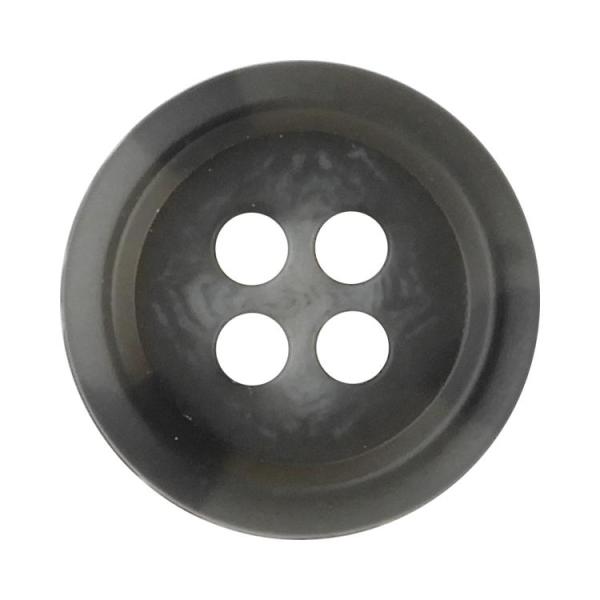 水牛調ボタン 4つ穴 15mm グレー 【5個入り】