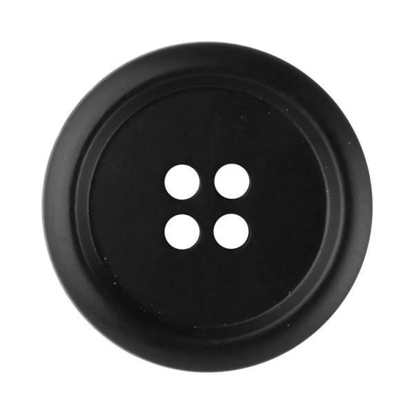 水牛調ボタン 4つ穴 23mm 黒 【2個入り】