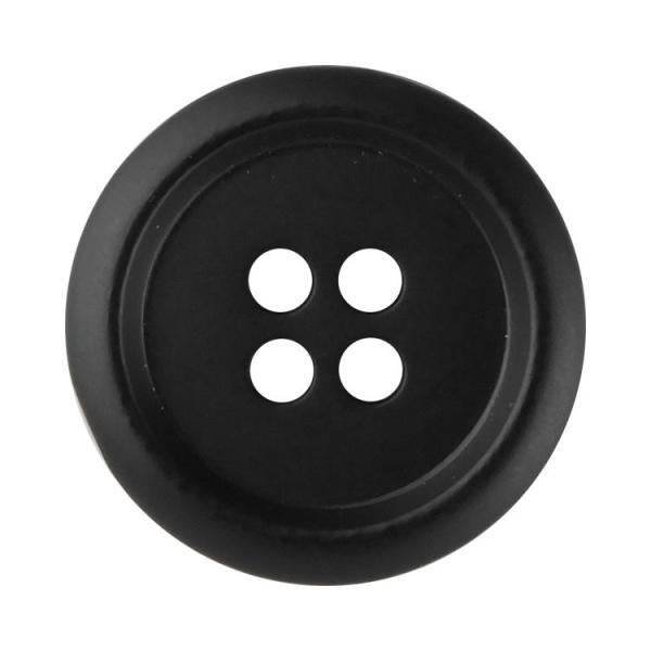水牛調ボタン 4つ穴 20mm 黒 【3個入り】