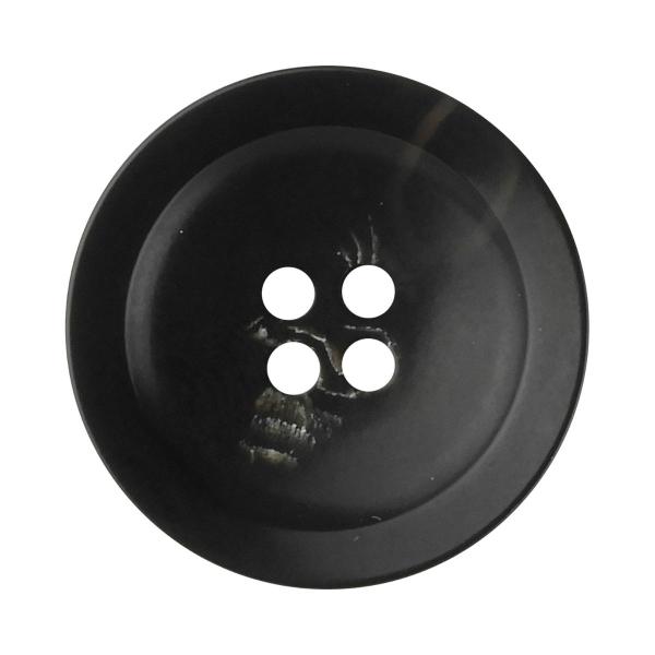 植物由来のエコ素材 水牛調ボタン 4つ穴 20mm 黒 【3個入り】
