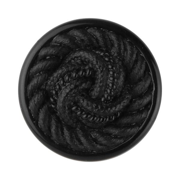 フォーマルボタン 組紐調 裏穴 20mm 黒 【2個入り】