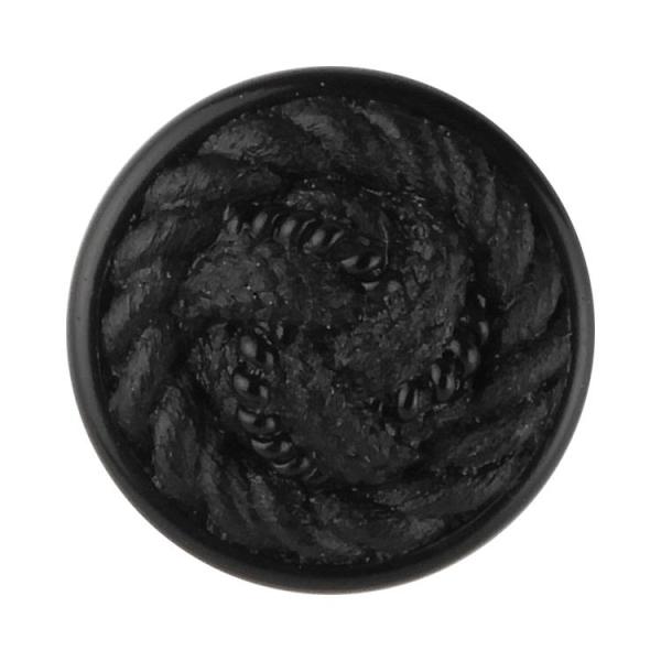 フォーマルボタン 組紐調 裏穴 15mm 黒 【4個入り】