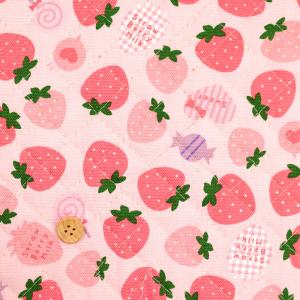 国産キルティング 『ストロベリーミルク ピンク』 106cm幅/10cm単位 生地/布