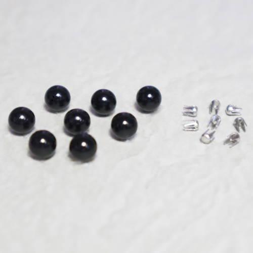 『REVEリーノ』 カラーパール6mm ブラック　約25個入り