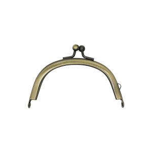 【日本製】 金属 がま口 丸型 横出しカン 8×4.5cm　【アンティックゴールド】