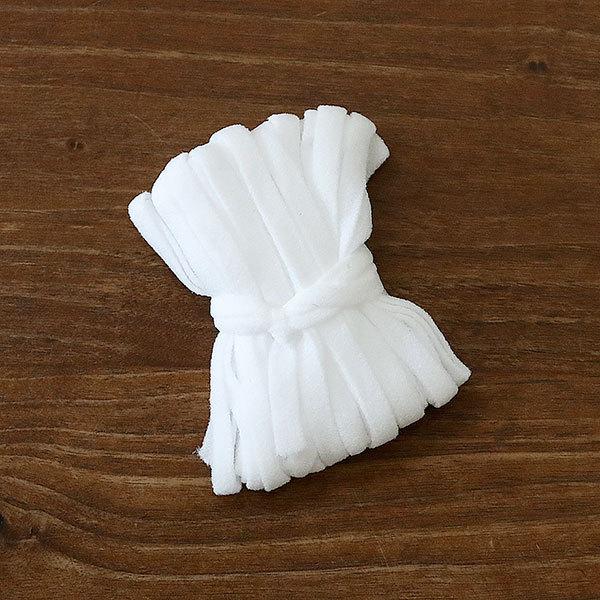 【5Ｍ巻き】フワフワ手作りマスクひも/伸び止めテープ　ウーリースピンテープ オフホワイト 平タイプ