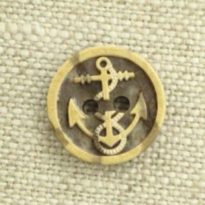 イカリ柄　アンカーボタン　二つ穴　オールド加工