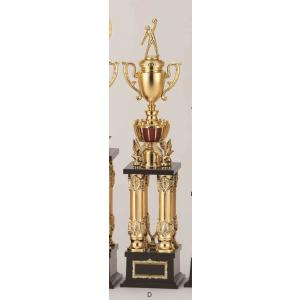 [T354D/N-3]トロフィー／4本柱／先端は金属製人形／高さ64cm