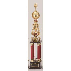 [T358B/N-4]トロフィー／4本柱／先端は金属製人形／高さ90cm