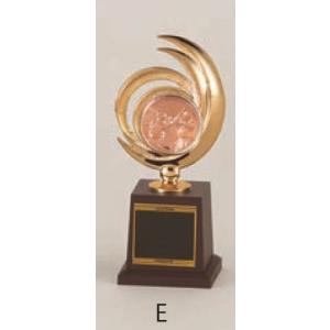 [T381E/K-1]トロフィー／1本柱／先端は樹脂製メダル／高さ17cm