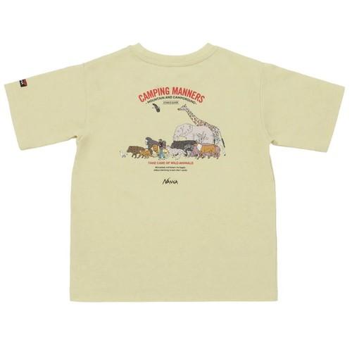 (NANGA)ナンガ エコHYBキャンピングマナーマニマルKIDS TEE (YELLOW) 110