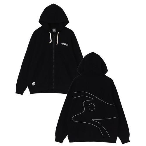 CHUMS チャムス ループパイルハロー！ブービージップパーカー Black
