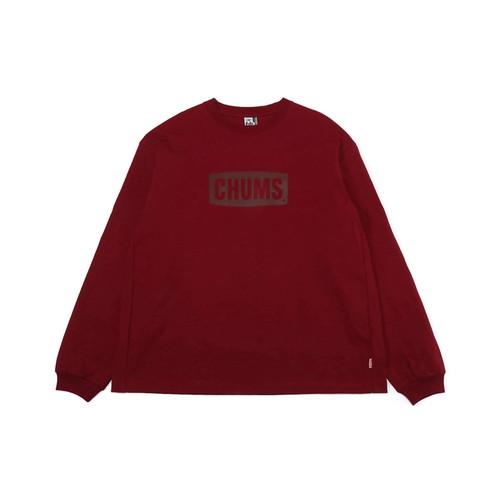CHUMS チャムス ヘビーウエイトチャムスロゴロングスリーブTシャツ Burgundy