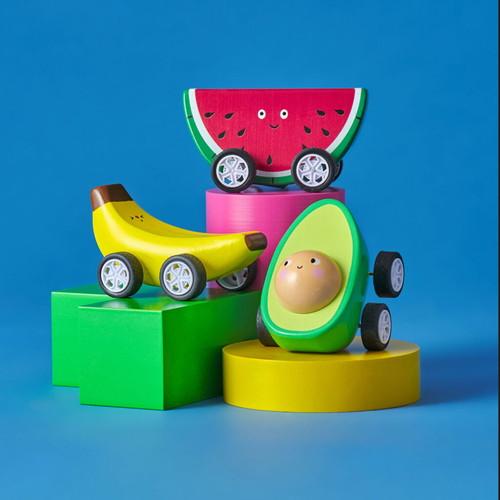 (Kikkerland)キッカーランド Fruit-Fun Pullback Cars ※アソート