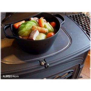 OIGEN 及源鋳造 南部鉄器 薪ストーブ 200VIH対応 鋳物鍋 クックトップ 丸 深型 中20...