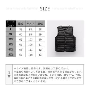 中綿ベスト メンズ ダウンベスト Vネック ビ...の詳細画像2