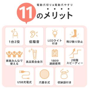 電動爪切り 電動つめきり 電動爪削り 深爪防止...の詳細画像2