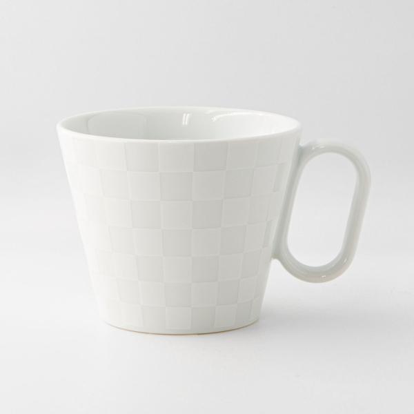 生涯を添い遂げるマグ マグカップ 有田焼 市松 ホワイト (艶) 佐賀県 ギフト プレゼント 日本製...