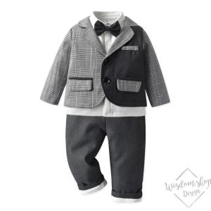 スーツ チェック柄シャツ+ジャケット+スーツパンツ 3点セット キッズ 男の子 ベビー 入学式 入園式 七五三 初節句 お宮参り ベビー服 子供服 2021春秋新作