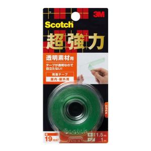 まとめ買い 6巻入 Scotch 超強力 両面テープ 透明素材用 KTD-19 3M 幅19mm 長さ1.5m 厚み1mm 屋内・屋外用 テープが透明なので目立たない M1｜wise-life