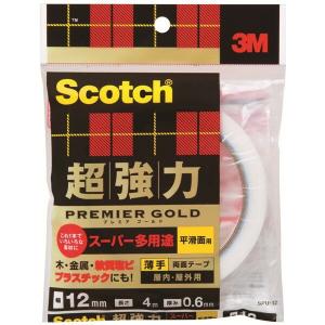 まとめ買い 20巻入 Scotch 超強力 両面テープ プレミアゴールド スーパー多用途 平滑面用 薄手 SPU-12 3M 幅12mm 長さ4m 厚み0.6mm｜wise-life