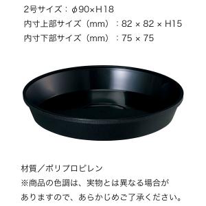 鉢皿サルーン 2号 ブラック 大和プラスチック...の詳細画像1