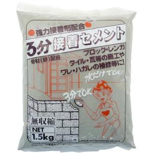 3分 接着セメント グレー 1.5kg 家庭化学 無収縮 骨材（砂）配合 水だけでOK｜wise-life