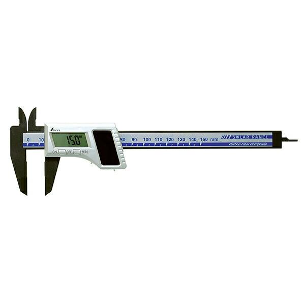 ノギス デジタルノギス カーボンファイバー製 150mm ソーラーパネル 19981 シンワ測定 ノ...