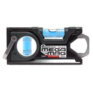 シンワ 水平器 ハンディレベル MEGA-MAG 150mm 黒 マグネット付 73133
