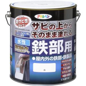 塗料 水性高耐久鉄部用 3L 白 アサヒペン 水...の商品画像